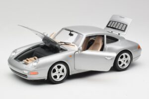 Porsche 911 993 Carrera Sølv Bburago 1:18 3050-M1 Metal — billede 8 af 8