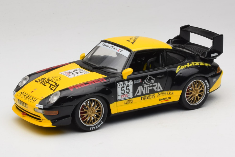 Porsche 911 993 GT2 #55 Sort & Gul Anson 1:18 30325-W Metal