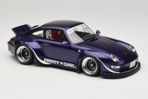 Porsche 911 993 RWB Army Girl Lilla GT Spirit 1:18 GT562 Resin — billede 4 af 6