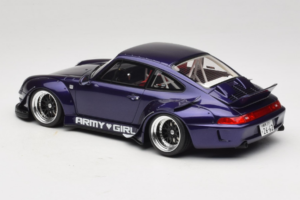 Porsche 911 993 RWB Army Girl Lilla GT Spirit 1:18 GT562 Resin — billede 5 af 6