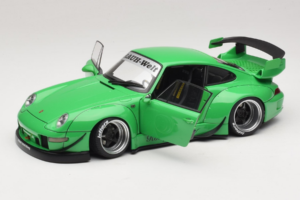 Porsche 911 993 RWB Grøn Gun Grey Wheels AUTOart 1:18 78151 Komposit — billede 2 af 8