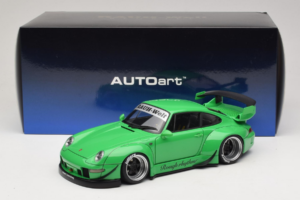 Porsche 911 993 RWB Grøn Gun Grey Wheels AUTOart 1:18 78151 Komposit — billede 8 af 8