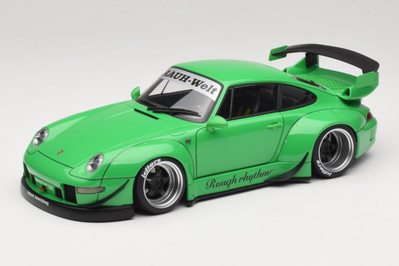 Porsche 911 993 RWB Grøn Gun Grey Wheels AUTOart 1:18 78151 Komposit