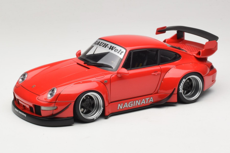 Porsche 911 993 RWB Rød Gun Grey Wheels AUTOart 1:18 78153 Komposit
