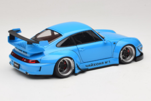 Porsche 911 993 RWB Himmelblå Gun Grey Wheels AUTOart 1:18 78152 Komposit — billede 3 af 8