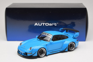 Porsche 911 993 RWB Himmelblå Gun Grey Wheels AUTOart 1:18 78152 Komposit — billede 8 af 8
