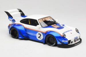 Porsche 911 993 RWB X Liberty Walk Hvid Med Blå GT Spirit 1:18 GT530 Resin — billede 4 af 8