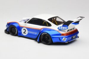 Porsche 911 993 RWB X Liberty Walk Hvid Med Blå GT Spirit 1:18 GT530 Resin — billede 5 af 8