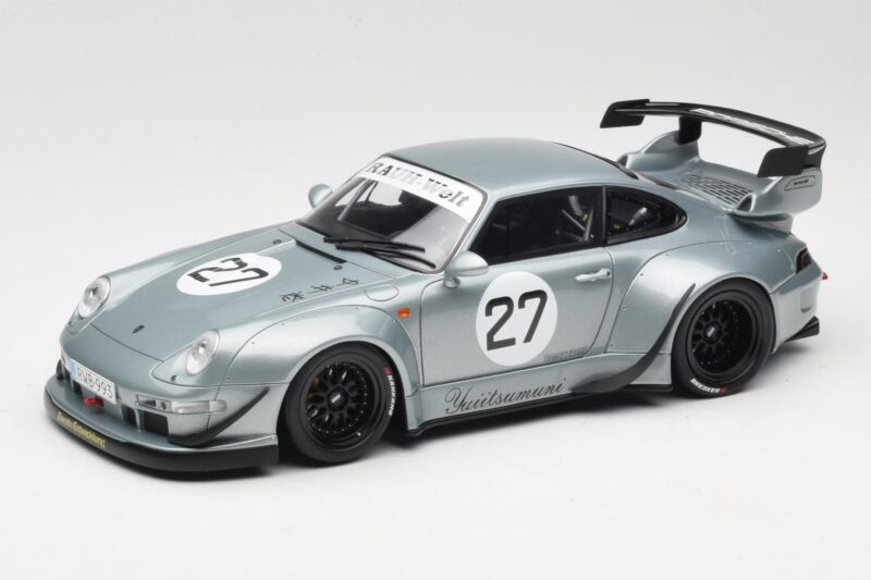 Porsche 911 993 RWB Yuiitsumuni Sølv GT Spirit 1:18 GT522 Resin