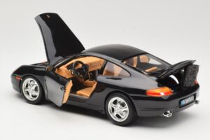 Porsche 911 996 Carrera Sort Bburago 1:18 3385-M2 Metal — billede 5 af 8