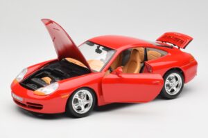 Porsche 911 996 Carrera Rød Bburago 1:18 3385 Metal — billede 2 af 8