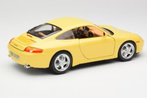 Porsche 911 996 Carrera Gul Bburago 1:18 30085-M1 Metal — billede 3 af 8