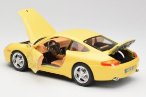 Porsche 911 996 Carrera Gul Bburago 1:18 30085-M1 Metal — billede 5 af 8