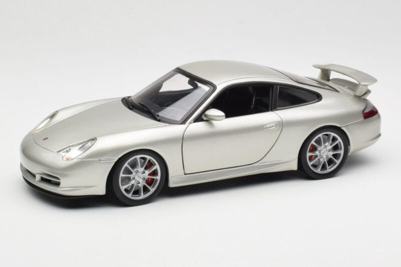 Porsche 911 996 GT3 Sølv Hot Wheels 1:18 C2590 Metal