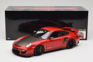 Porsche 911 997 GT2 RS Rød Med Sorte Fælge Minichamps 1:18 100069407 Metal — billede 8 af 8