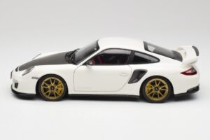 Porsche 911 997 GT2 RS Hvid & Guld Hjul Minichamps 1:18 100069406 Metal — billede 4 af 8
