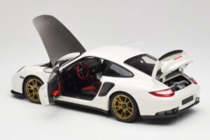 Porsche 911 997 GT2 RS Hvid & Guld Hjul Minichamps 1:18 100069406 Metal — billede 5 af 8