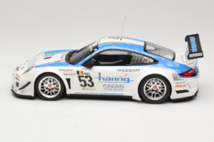 Porsche 911 997 GT3 R #53 Muhlner Motorsport P-Y. Vannelet / U. Peyroles Class Winners 24 Hours of Spa 2010 Minichamps 1:18 1 — billede 3 af 6