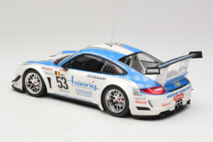 Porsche 911 997 GT3 R #53 Muhlner Motorsport P-Y. Vannelet / U. Peyroles Class Winners 24 Hours of Spa 2010 Minichamps 1:18 1 — billede 5 af 6