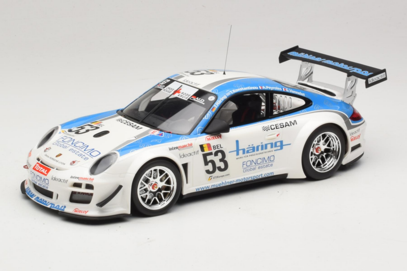 Porsche 911 997 GT3 R #53 Muhlner Motorsport P-Y. Vannelet / U. Peyroles Class Winners 24 Hours of Spa 2010 Minichamps 1:18 1