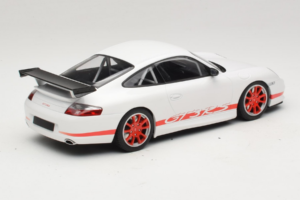 Porsche 911 996 GT3 RS Hvid Rød Stribe Minichamps 1:18 155062020 Metal — billede 2 af 6