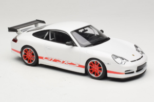 Porsche 911 996 GT3 RS Hvid Rød Stribe Minichamps 1:18 155062020 Metal — billede 4 af 6