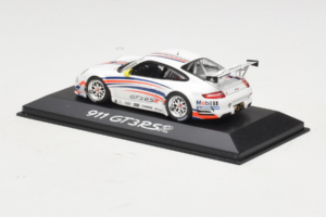 Porsche 911 997 GT3 RSR Hvid Med Blå og Orange Striber 2007 Minichamps 1:43 WAP02000618 Metal — billede 3 af 4