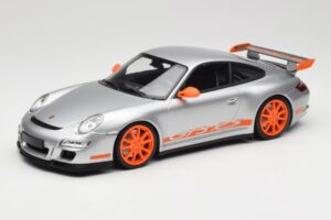 Porsche 911 997.1 GT3 RS Sølv med Orange Fælge Minichamps 1:18 155062120 Metal