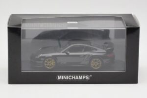 Porsche 911 997.2 GT2 RS Sort med Gyldne Fælge Minichamps 1:43 400069402 Metal — billede 4 af 4
