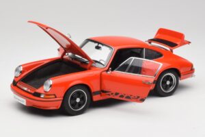Porsche 911 Carrera RS 2.7 Orange & Sorte Striber AUTOart 1:18 78054 Metal — billede 2 af 8