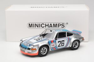 Porsche 911 Carrera RSR Group 4 GT #26 Martini Racing H. Muller / G. van Lennep GT Class Winner 1000 km Dijon 1973 Minichamps — billede 6 af 6