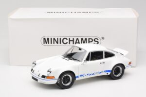 Porsche 911 Carrera RSR Group 4 GT Hvid & Blå 1973 Minichamps 1:18 107065020 Metal — billede 6 af 6