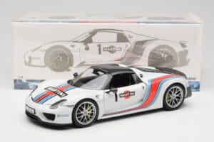 Porsche 918 Spyder Weissach Package Martini Minichamps 1:18 110062440 Metal — billede 8 af 8