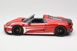 Porsche 918 Spyder Weissach Package Rød & Hvide Striber Minichamps 1:18 110062442 Metal — billede 5 af 9
