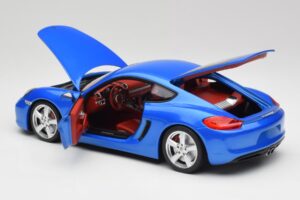 Porsche Cayman 981 S Aqua Blå Metallic Minichamps 1:18 110062221 Metal — billede 5 af 8
