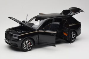 Rolls-Royce Cullinan Sort Med Gold Coachline & Shadow Wheels OEM 1:18 028-15A Metal — billede 2 af 8