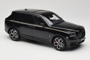 Rolls-Royce Cullinan Sort Med Gold Coachline & Shadow Wheels OEM 1:18 028-15A Metal — billede 6 af 8