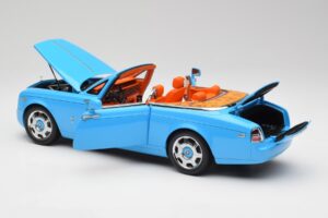 Rolls-Royce Phantom Drophead Coupe Powder Blå Kyosho 1:18 08871BL Metal — billede 7 af 10