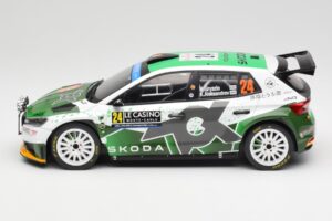 Skoda Fabia Rally2 #24 N. Gryazin / K. Aleksandrov Rally Monte Carlo 2023 IXO 1:18 18RMC155B Metal — billede 3 af 6