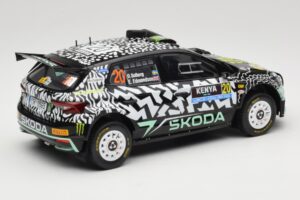 Skoda Fabia Rally2 #20 O. Solberg / E. Edmund Safari Rally Kenya 2024 IXO 1:18 18RMC222 Metal — billede 2 af 6