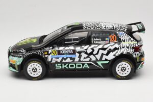 Skoda Fabia Rally2 #20 O. Solberg / E. Edmund Safari Rally Kenya 2024 IXO 1:18 18RMC222 Metal — billede 3 af 6