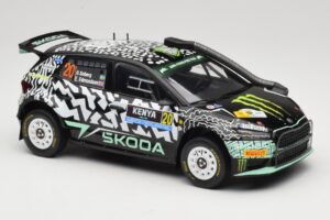 Skoda Fabia Rally2 #20 O. Solberg / E. Edmund Safari Rally Kenya 2024 IXO 1:18 18RMC222 Metal — billede 4 af 6