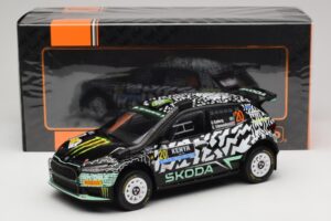 Skoda Fabia Rally2 #20 O. Solberg / E. Edmund Safari Rally Kenya 2024 IXO 1:18 18RMC222 Metal — billede 6 af 6