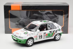 Skoda Felicia Kit Car #19 P. Sibera / P. Gross Tour de Corse 1995 IXO 1:18 18RMC149B Metal — billede 6 af 6