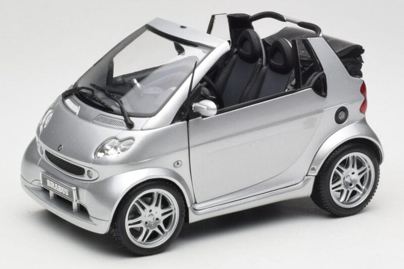 Smart Fortwo W450 Brabus Cabrio Sølv Forhandler Edition Kyosho 1:18 0017769V001C05Q00 Metal