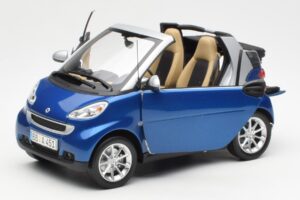 Smart Fortwo W451 Cabriolet Blå Sølv Minichamps 1:18 Q0022565V001C80Q00 Metal — billede 2 af 8