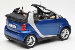 Smart Fortwo W451 Cabriolet Blå Sølv Minichamps 1:18 Q0022565V001C80Q00 Metal — billede 3 af 8