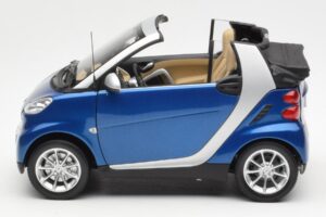 Smart Fortwo W451 Cabriolet Blå Sølv Minichamps 1:18 Q0022565V001C80Q00 Metal — billede 4 af 8
