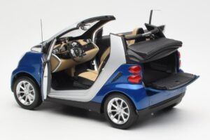 Smart Fortwo W451 Cabriolet Blå Sølv Minichamps 1:18 Q0022565V001C80Q00 Metal — billede 5 af 8