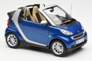 Smart Fortwo W451 Cabriolet Blå Sølv Minichamps 1:18 Q0022565V001C80Q00 Metal — billede 6 af 8